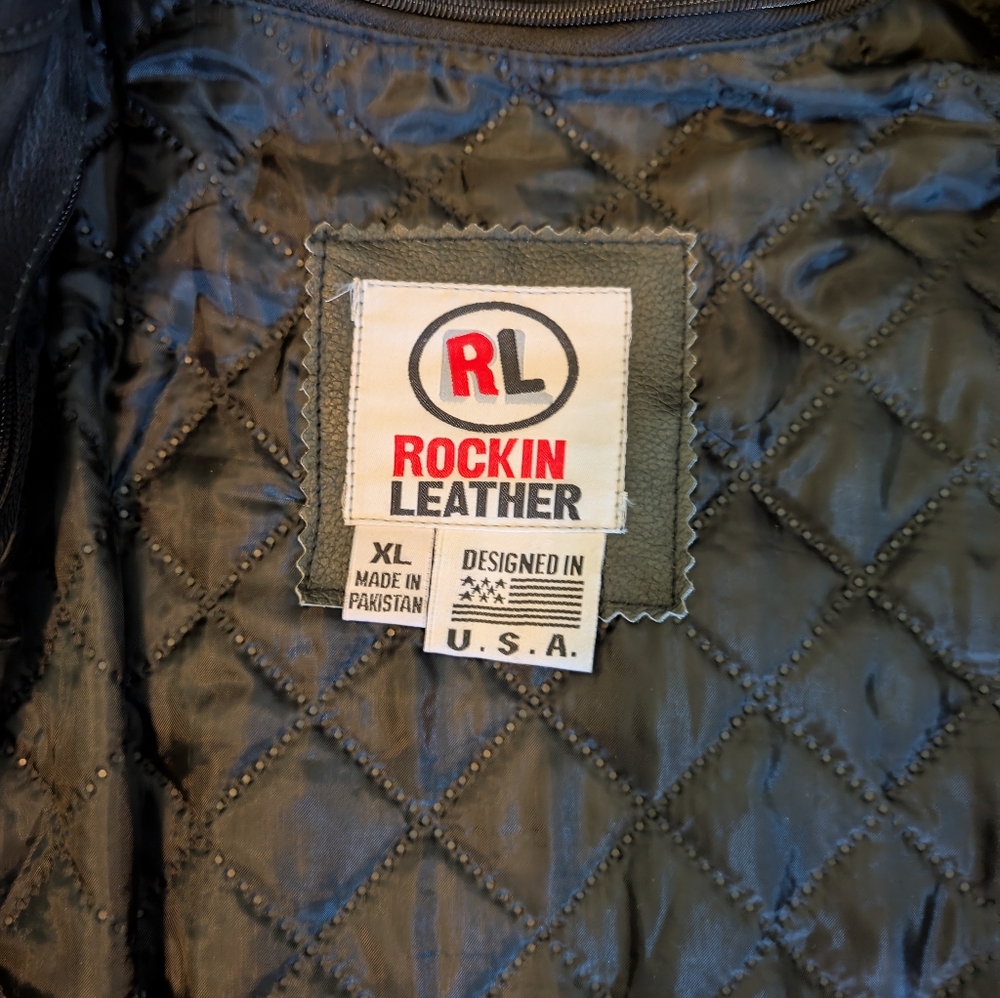 Women's leather motorcycle jacket